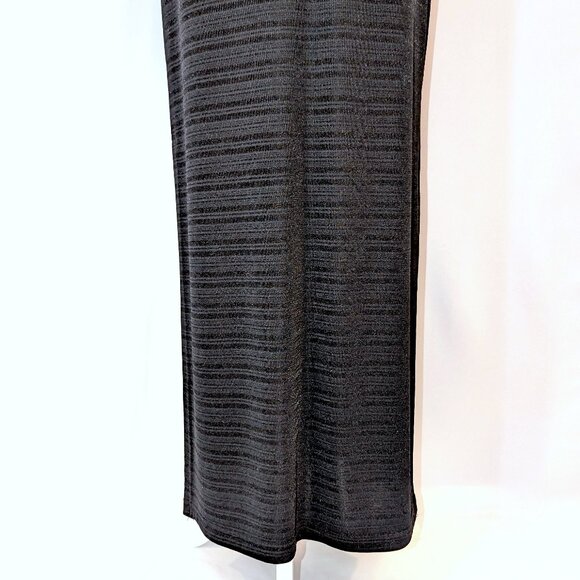VINTAGE Rampage | Sleeveless Slinky Black Horizontal Stripe Maxi Dress | Small - Picture 3 of 11